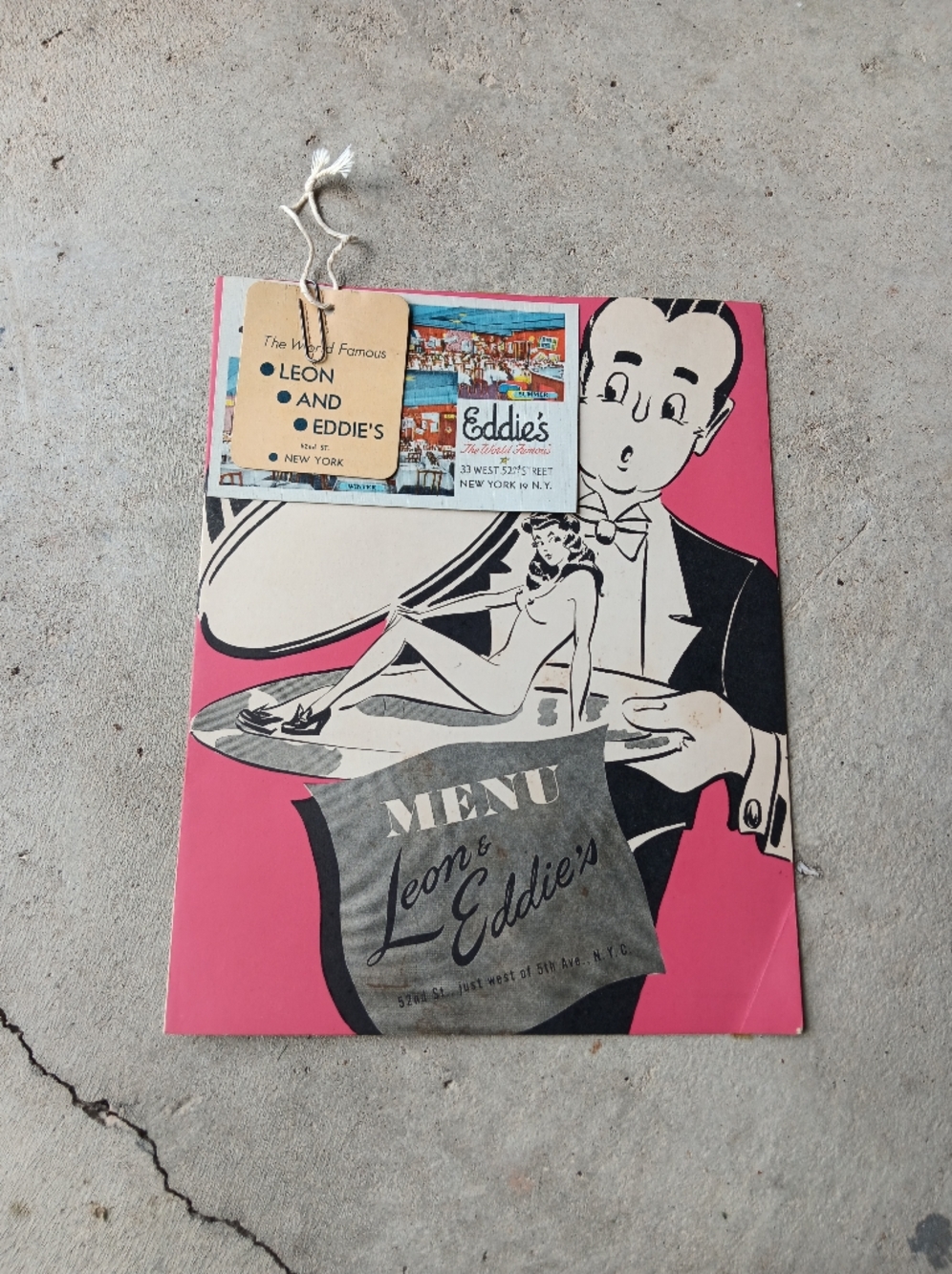 Leon & Eddie's - West 52nd Street - New York, NY vintage Menu GC NYC 40s